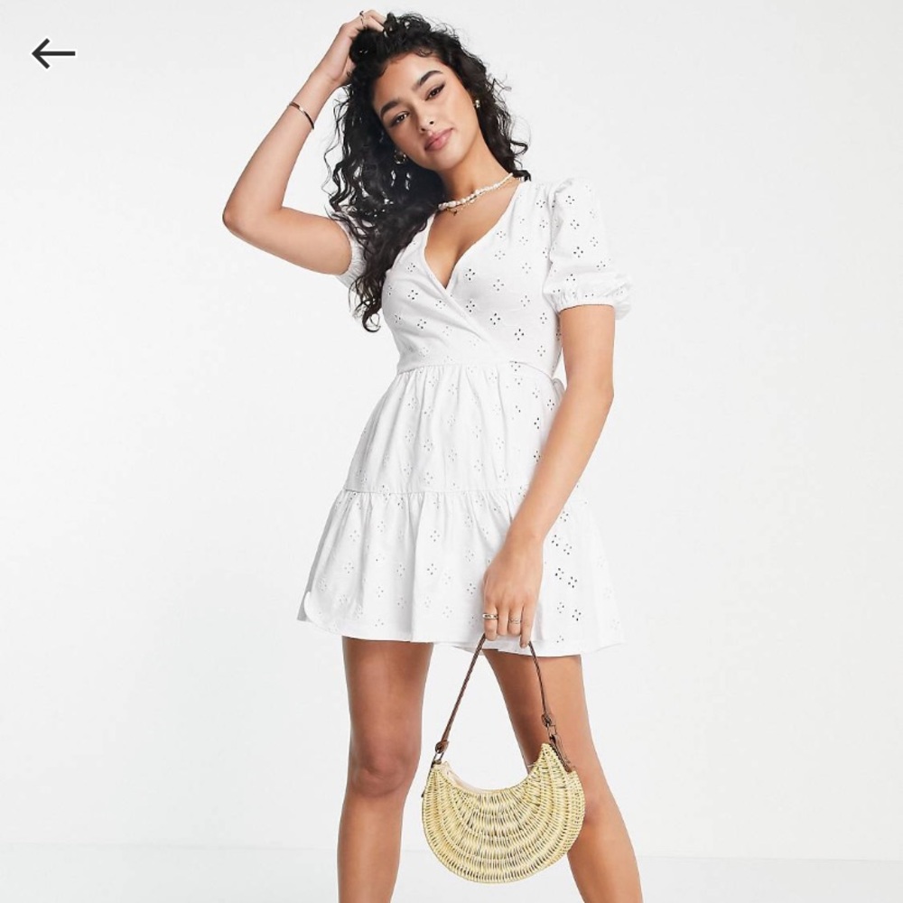 White wrap dress
